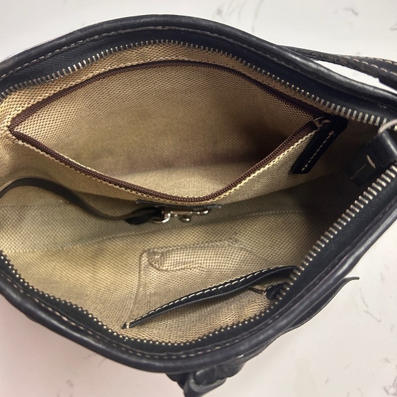 Dooney & Bourke Vintage Cloth Leather Trim Signature MonogramPurse Y2K-Pre Loved - Picture 2 of 16
